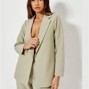 Missguided Mint Blazer Oversized Suit Jacket